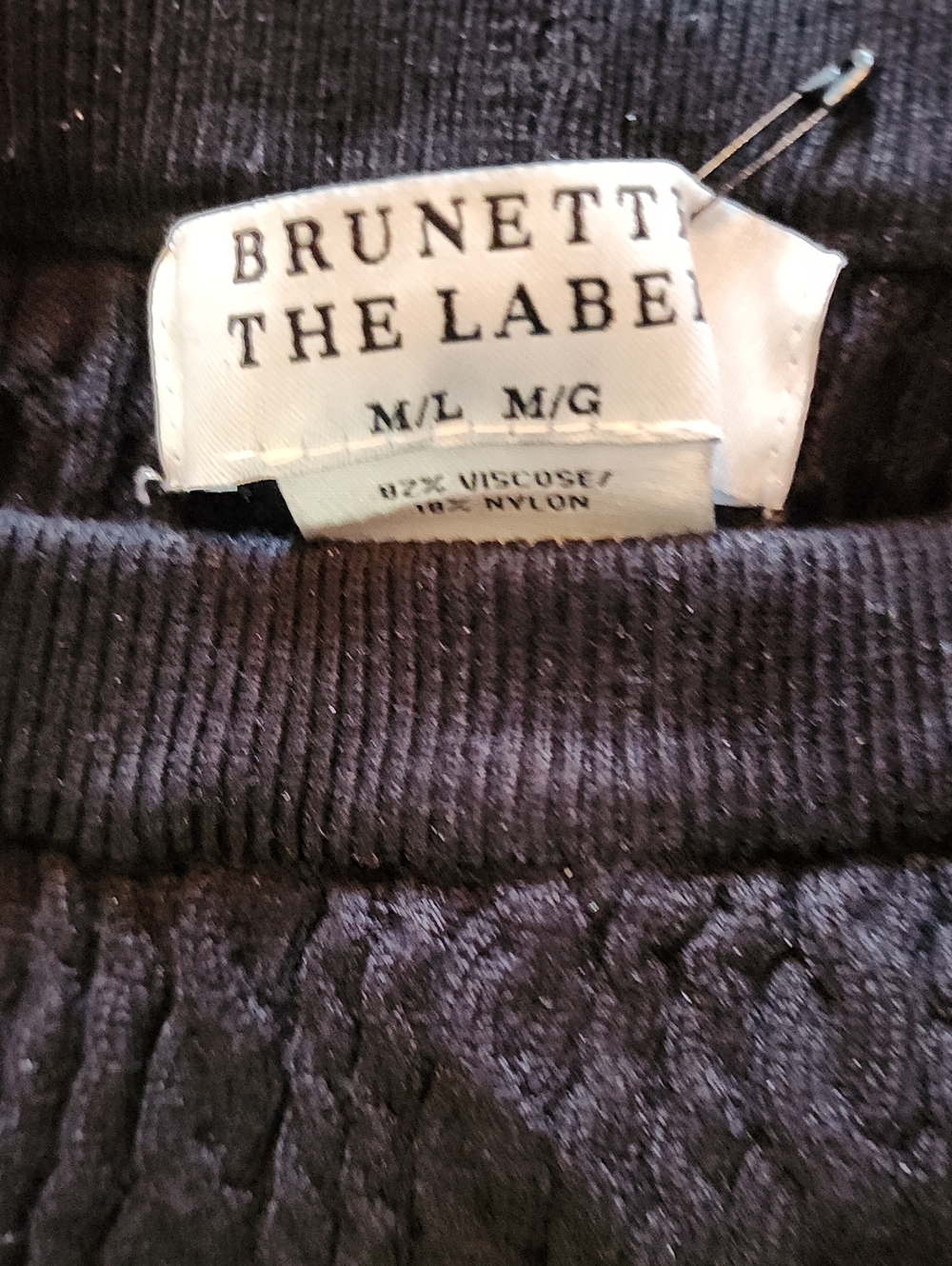 Brunette The Label Men's Black Textured Crewneck Sweater